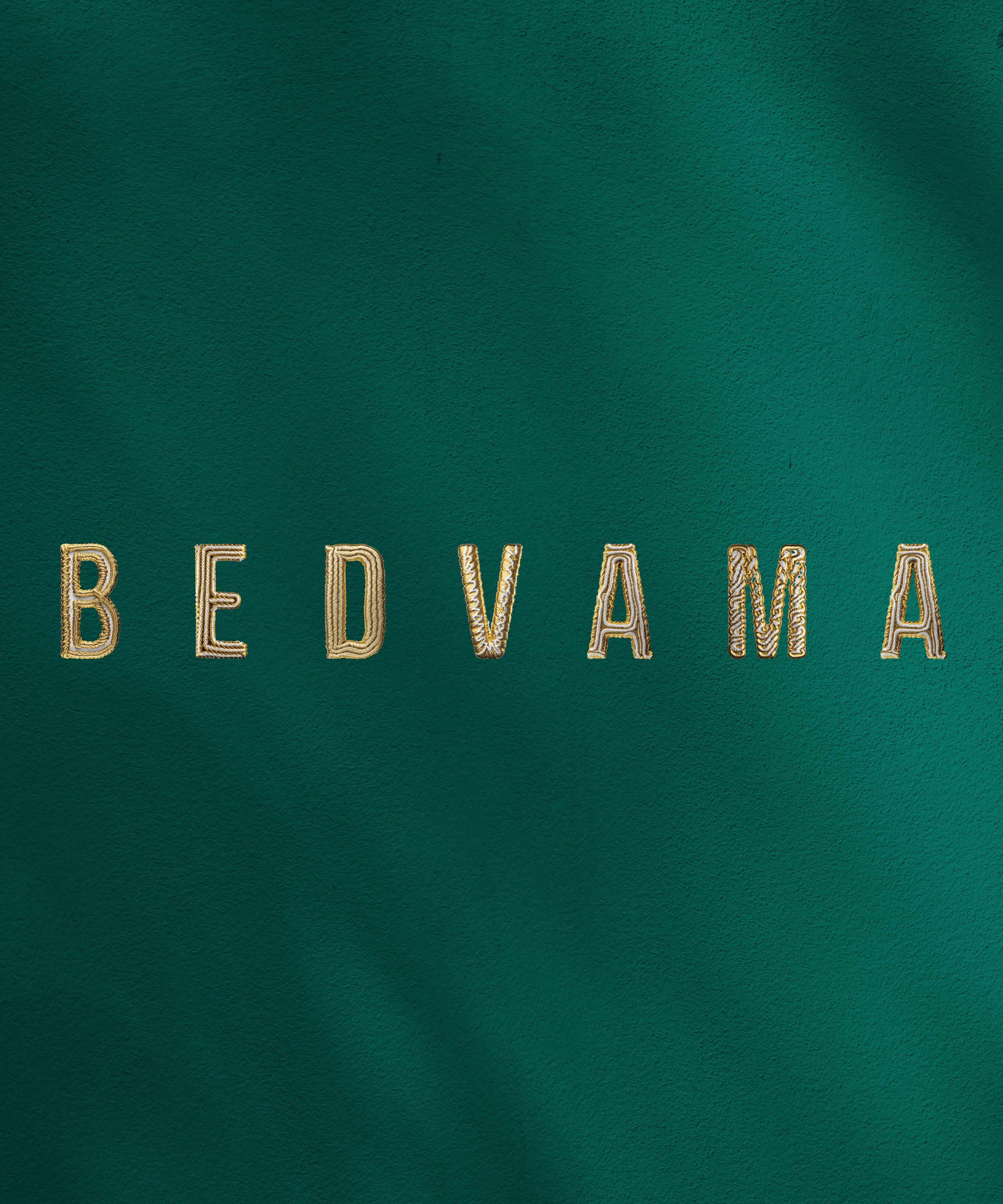 Bedvama Logo in grün und Strickoptik