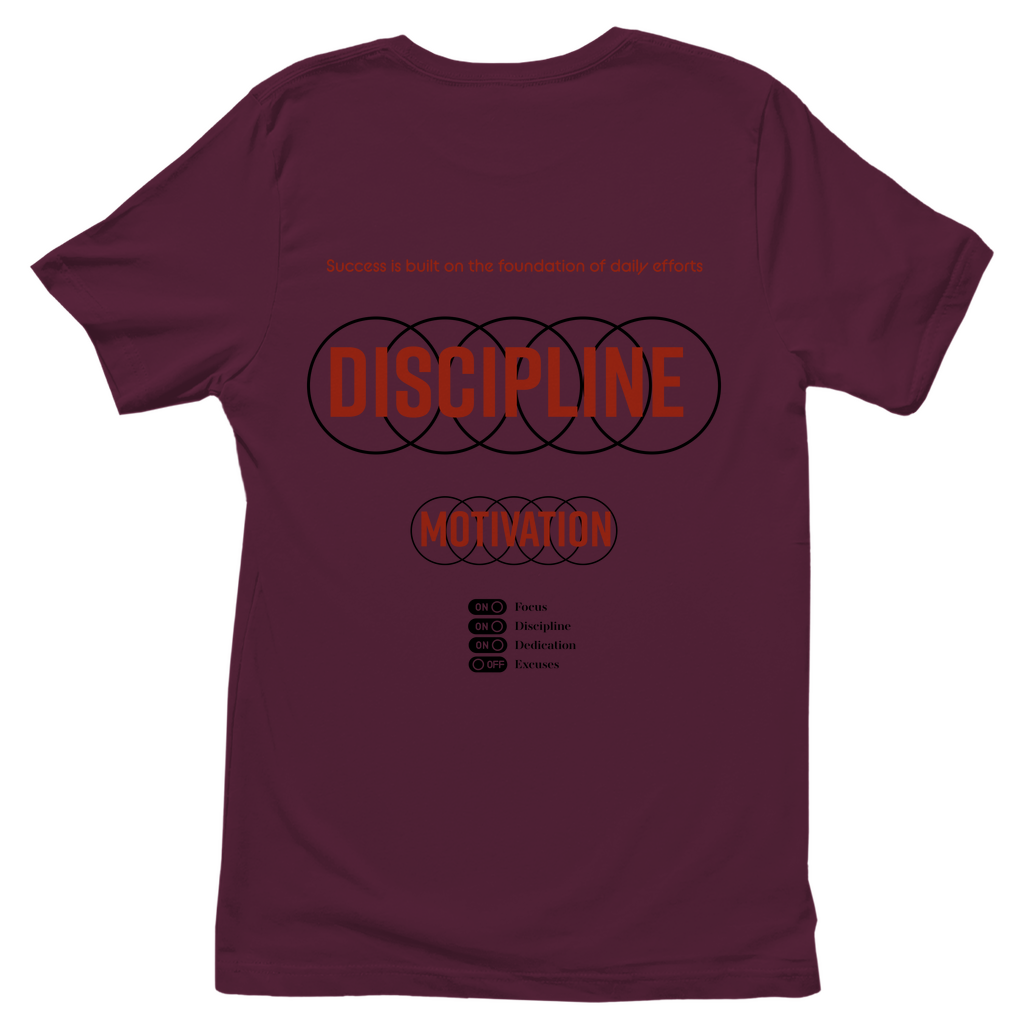 Damen T-Shirt mit Motivation und Disziplin Druck