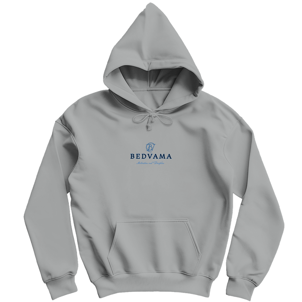 Grauer Hoodie Herren mit Markenlogo und Markennamen