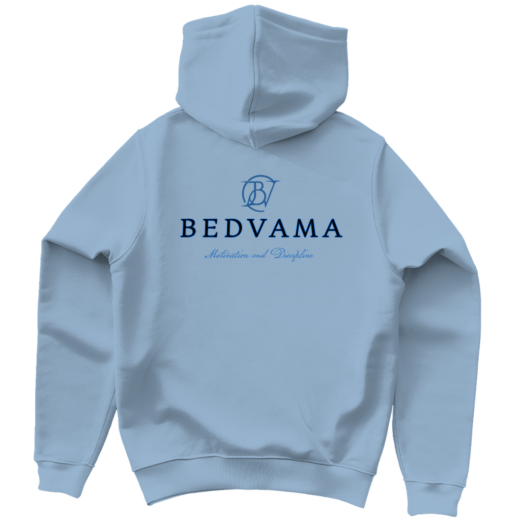 Blauer Hoodie mit Markennamen