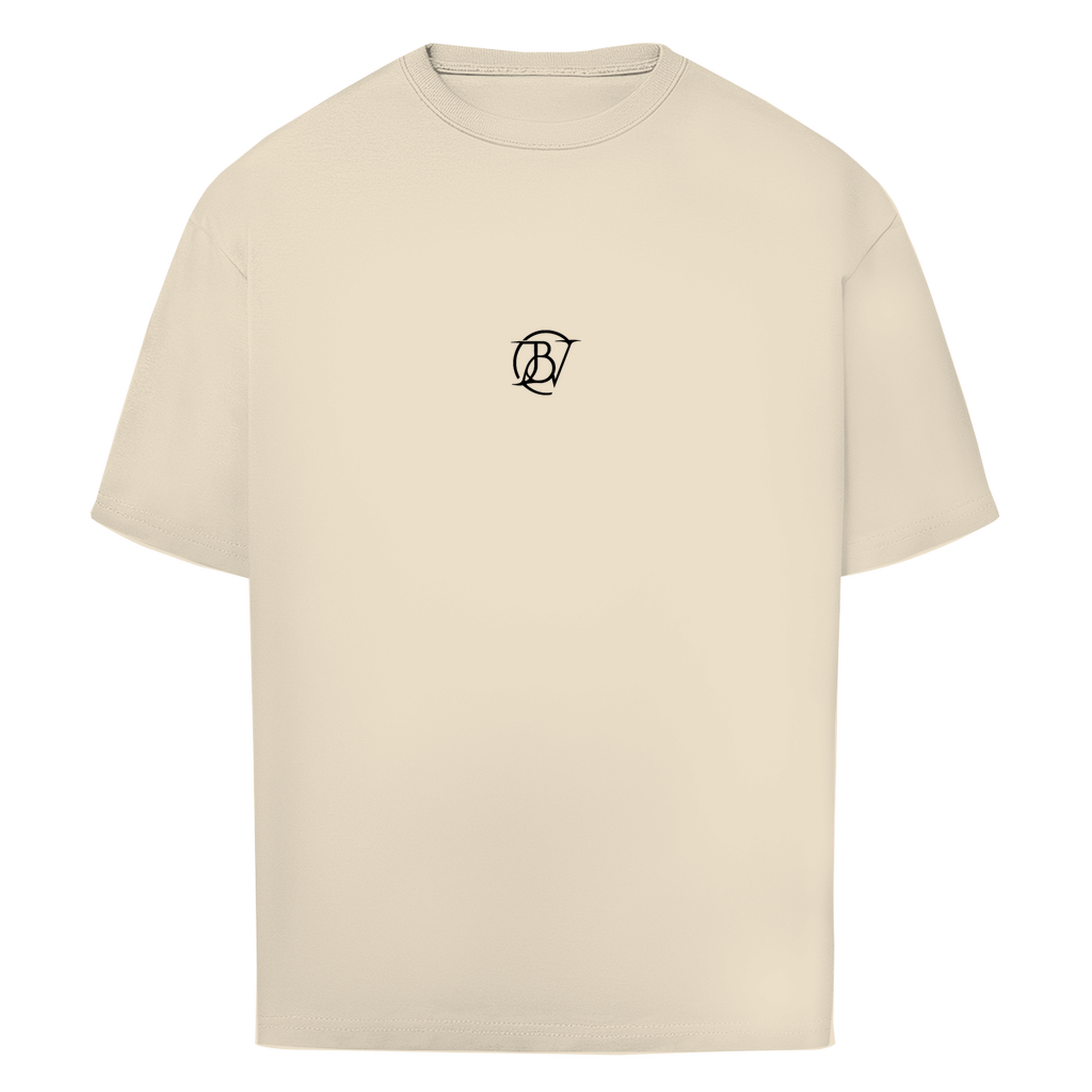 Oversize T-Shirt mit Sand Farbe und Markenlogo