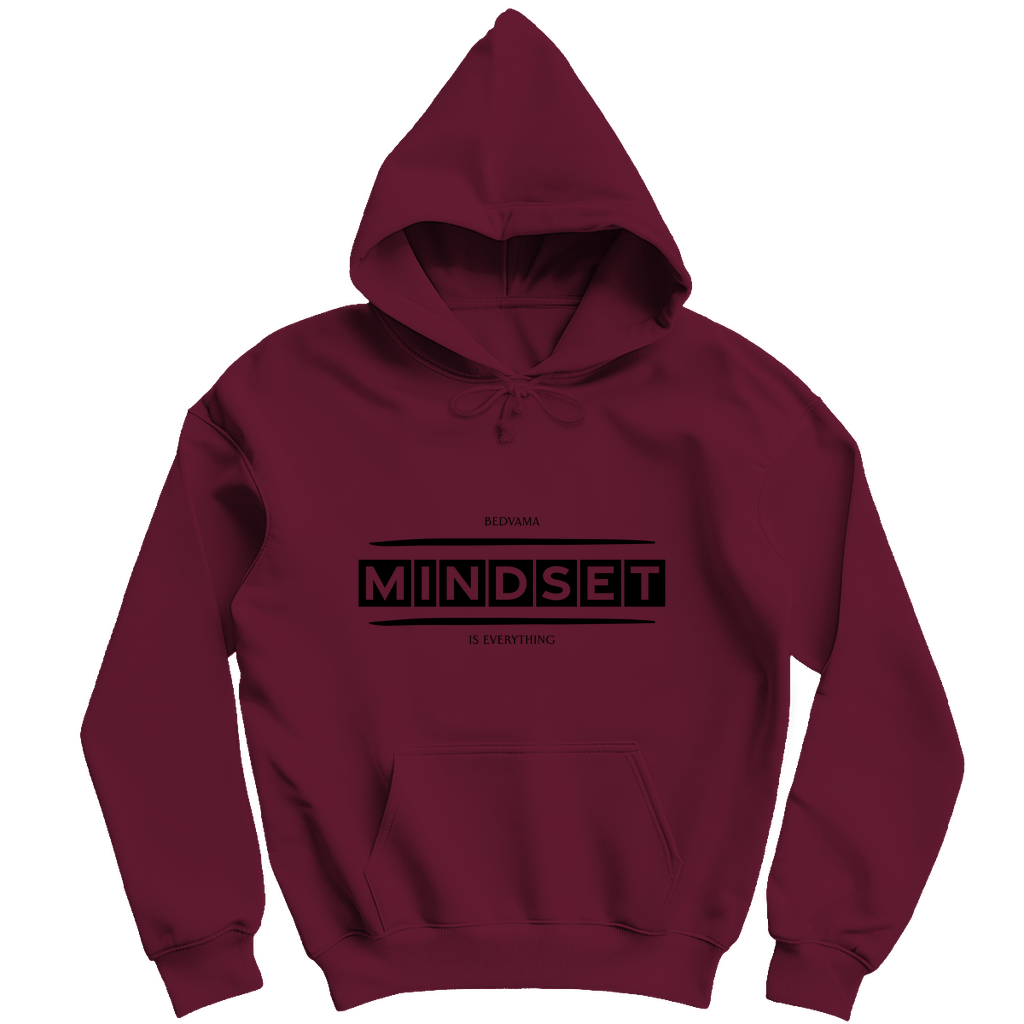 Roter Hoodie mit Statement als Druck