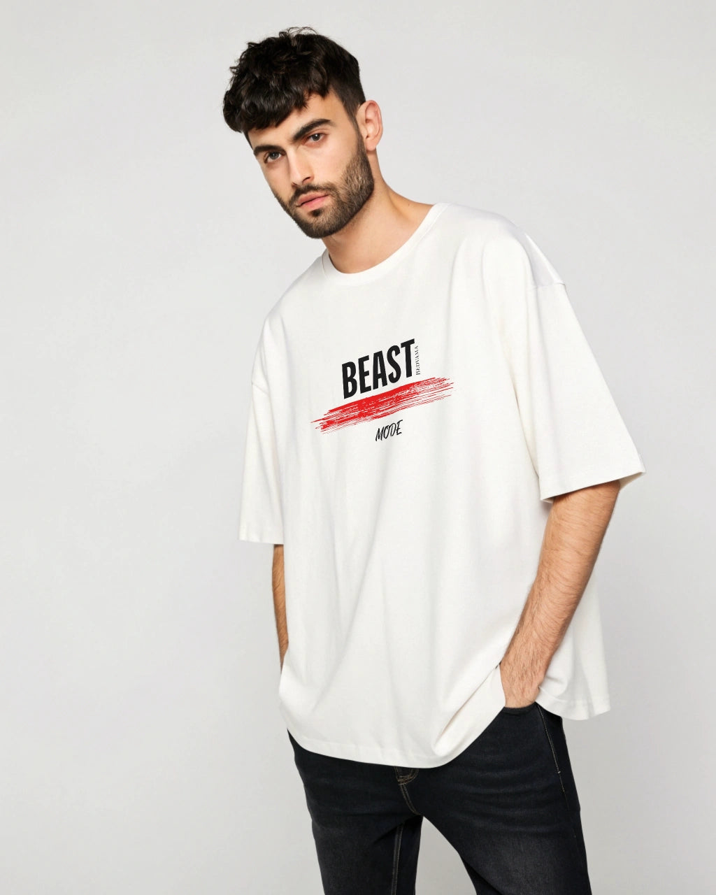 front view beast mode oversize t-shirt