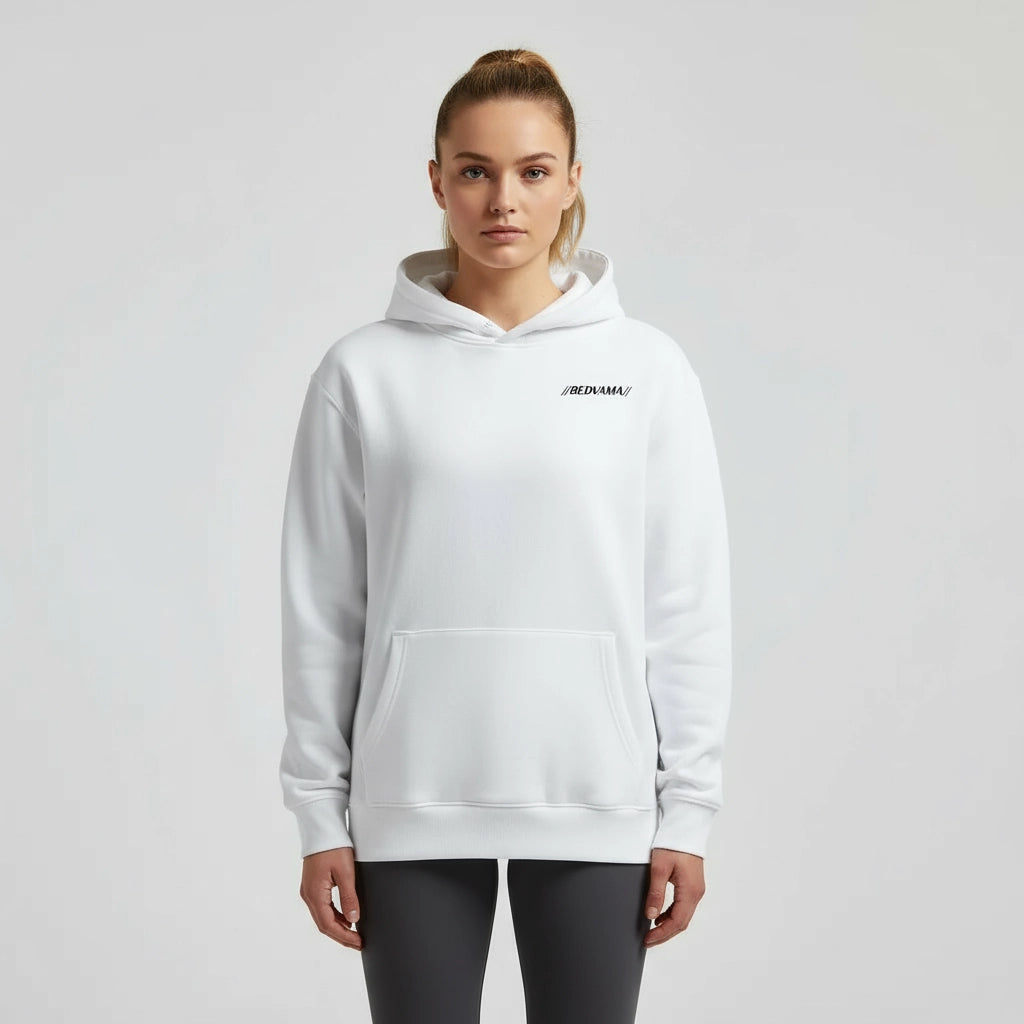 bedvama drop hoodie in weiß 