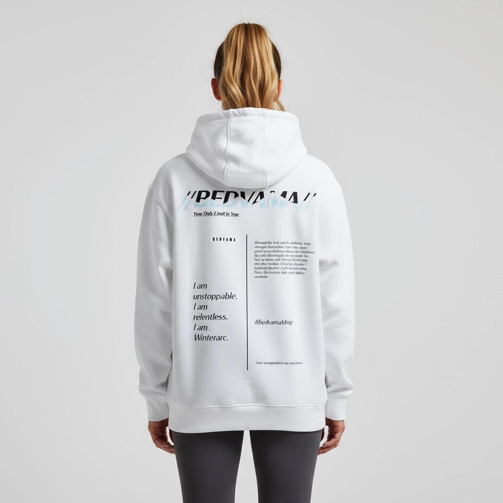 bedvama drop hoodie weiß ohne kordel