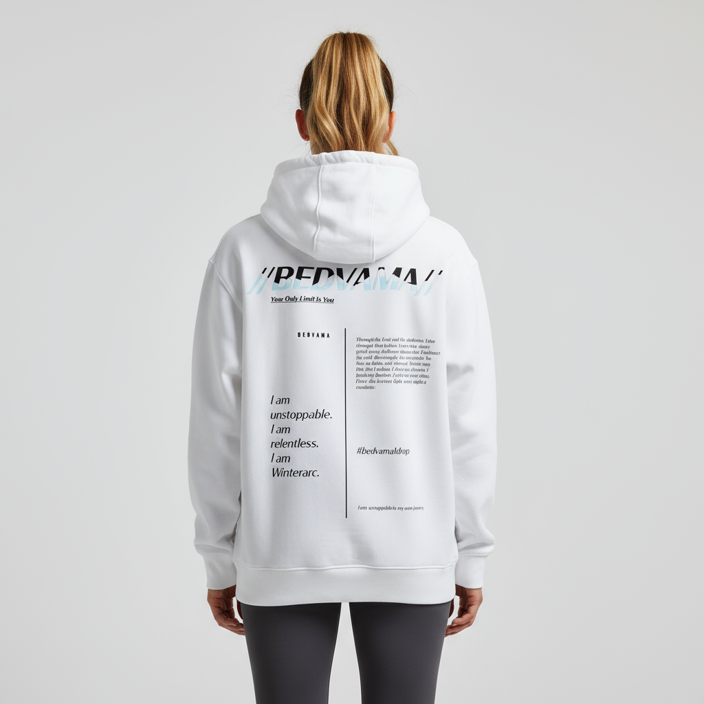 white oversize drop hoodie