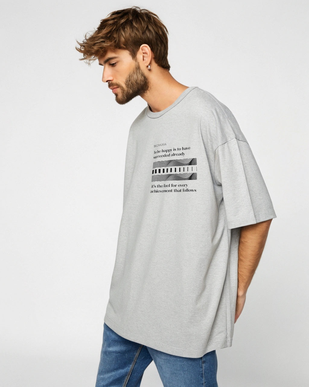graues oversize tshirt für männer