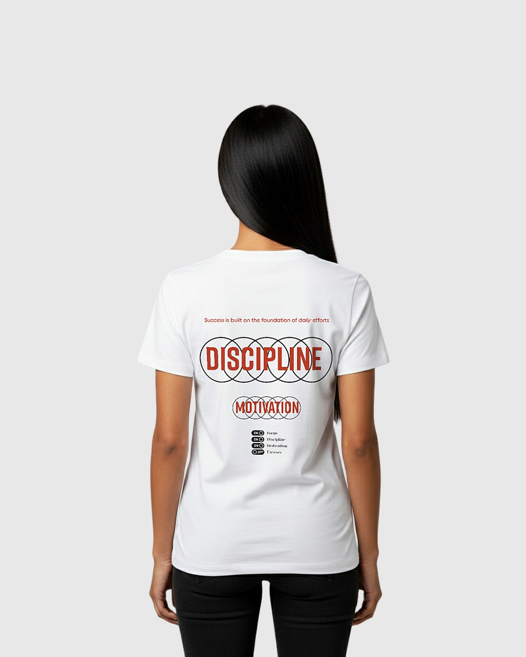 Damen T-Shirt „Motivation and Discipline“