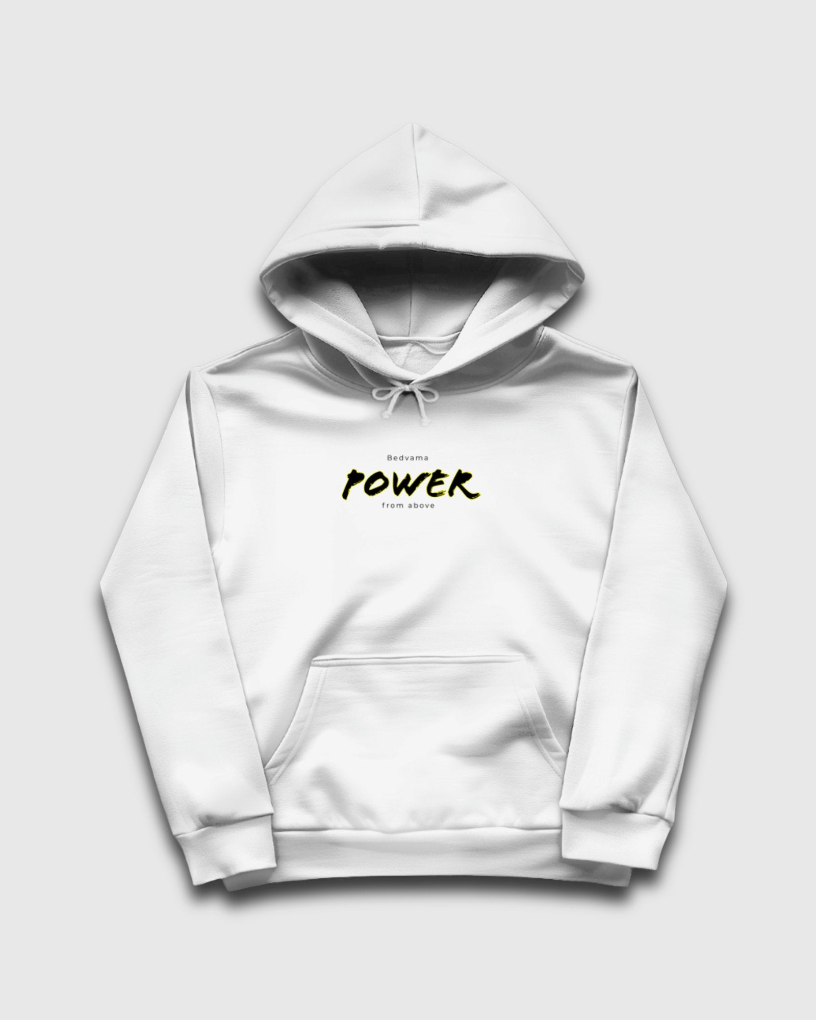 Vorderseite Bedvama Hoodie in weiß