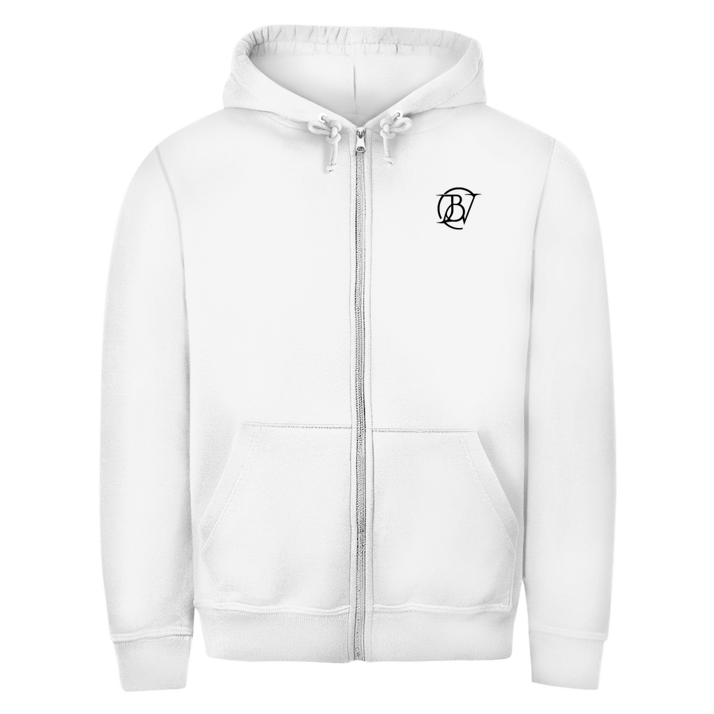 Weißer Zipper Hoodie