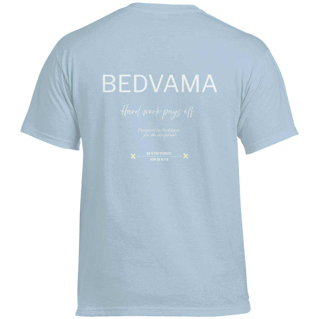 Zielstrebendes Zitat auf blauem T-Shirt